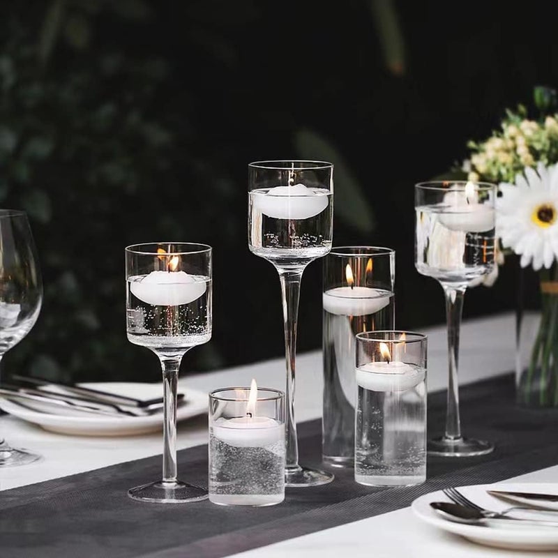 Thleunei 12 Pack Floating Candles 2” 6 Hour White Unscented Dripless Wax Discs, Floating Candles for centerpieces, Cylinder Vases, Wedding, Party, Pool, Holiday - Image 4